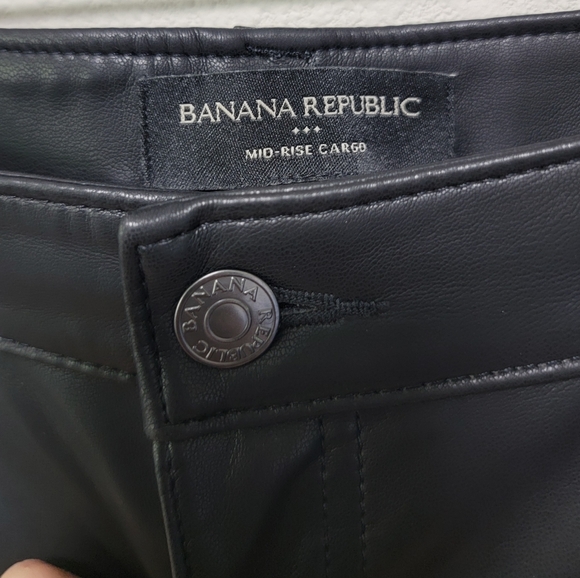 Banana Republic Vegan Leather mid-rise Cargo wide leg pants - Picture 8 of 14